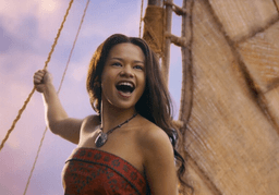 Moana on a boat